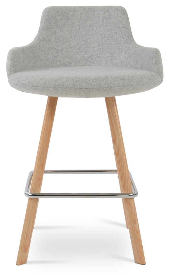 Soho Concept Dervish Sword Barstools & Counterstools: Luxurious Camira Blazer Wool, 10-year Guarantee, Stylish Design Natural,Silver  Soho-concept-dining-chair-07784