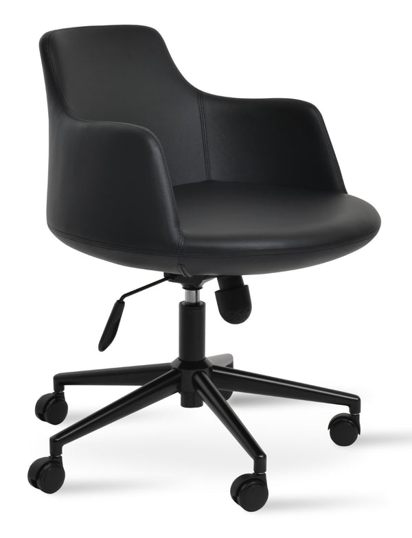 Soho Concept Dervish Arm (Ppm-fr) - Premium Leatherette Design With 2-year Warranty In Soft Black Finish Black  Soho-concept-dining-chair-11734