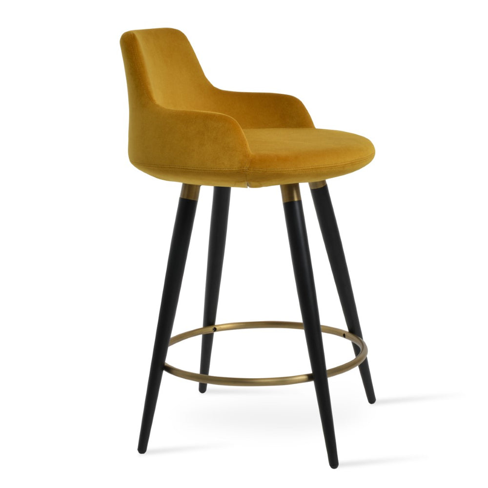Soho Concept Dervish Ana Barstools & Counterstools – Luxurious Upholstered Seating With Metal Legs & 10-year Guarantee Black,Gold  Soho-concept-dining-chair-11556