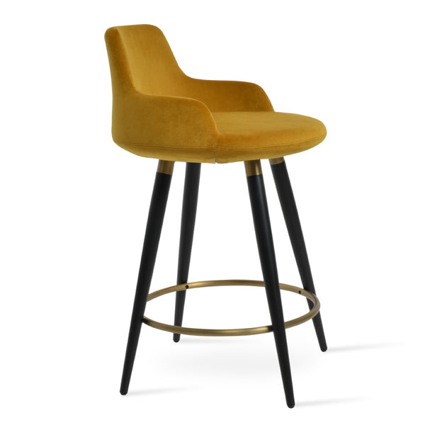 Soho Concept Dervish Ana Barstools & Counterstools – Luxurious Upholstered Seating With Metal Legs & 10-year Guarantee Black,Gold  Soho-concept-dining-chair-11556