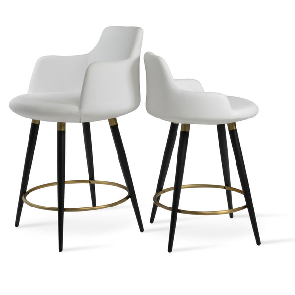 Soho Concept Dervish Ana Barstools & Counterstools - Elegant Leatherette, Chrome Finish, 2-year Guarantee, 350 Lbs Capacity Black,Gold,White  Soho-concept-dining-chair-11599