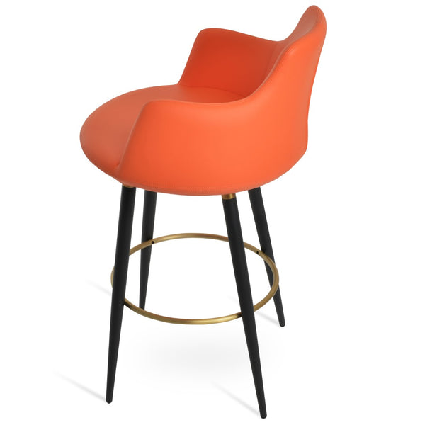 Soho Concept Dervish Large Ana Bar & Counter Stools - Stylish Metal Base, Soft Leatherette, 2-year Guarantee Black,Gold,Orange  Soho-concept-dining-chair-11592