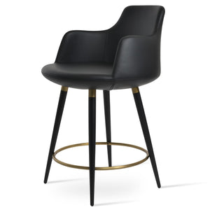 Soho Concept Dervish Large Barstools & Counterstools - Stylish Ppm-fr Leatherette, Metal Legs, 2-year Guarantee Black,Gold  Soho-concept-dining-chair-11594