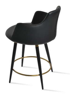 Soho Concept Dervish Large Barstools & Counterstools - Stylish Ppm-fr Leatherette, Metal Legs, 2-year Guarantee Black,Gold  Soho-concept-dining-chair-07800