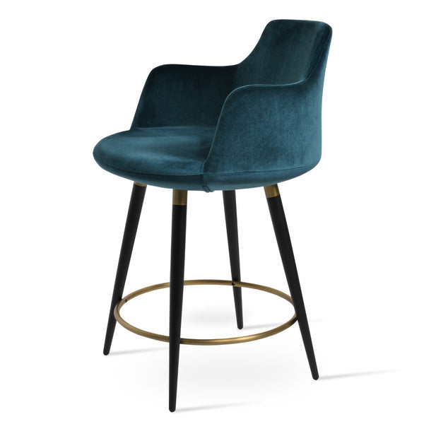 Soho Concept Dervish Large Barstools & Counterstools - Luxe Fabrics, 10-year Guarantee, Stylish Metal Legs & Colors! Black,Gold,Green  Soho-concept-dining-chair-07801