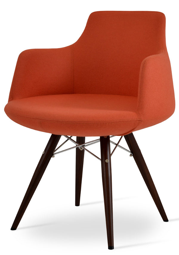 Soho Concept Dervish Mw Dining Armchair - Luxurious Boucle, Velvet & Nubuck Fabrics With 10-year Guarantee Silver Walnut,Orange  Soho-concept-dining-chair-02365