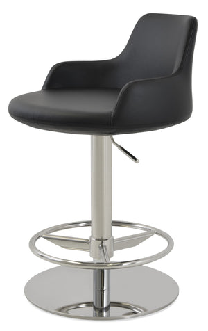Soho Concept Dervish Adjustable Piston Stool With Full Footrest – Stylish Leatherette, 2-year Warranty, Blue Finish Chrome,Black  Soho-concept-dining-chair-07915