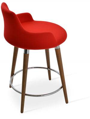Soho Concept Dervish Wood Barstools & Counterstools In Camira Era Fabric – 10-year Guarantee, Elegant Walnut Finish Walnut,Red  Soho-concept-dining-chair-07979
