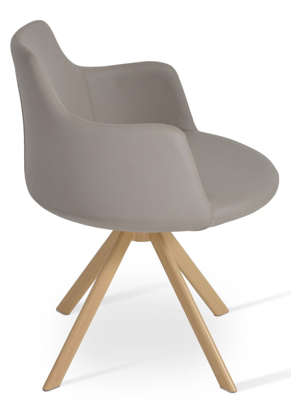 Soho Concept Dervish Sword Dining Armchair - Elegant Leatherette Chair With Memory Swivel & 2-year Guarantee Natural  Soho-concept-dining-chair-02376