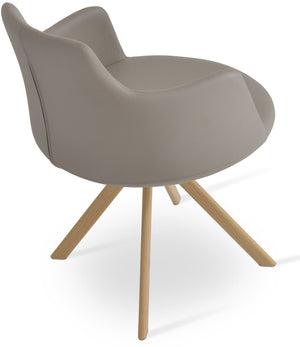 Soho Concept Dervish Sword Dining Armchair - Elegant Leatherette Chair With Memory Swivel & 2-year Guarantee Natural  Soho-concept-dining-chair-02375