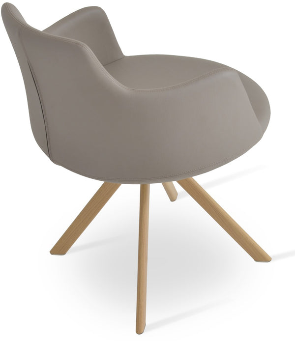 Soho Concept Dervish Sword Dining Armchair - Elegant Leatherette Chair With Memory Swivel & 2-year Guarantee Natural  Soho-concept-dining-chair-02375