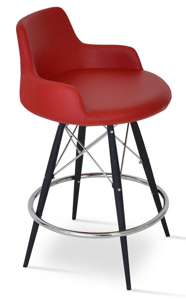 Soho Concept Dervish Mw Counter & Bar Stools - Stylish Leatherette, Memory Swivel, 2-year Guarantee, Durable Design Black,Red  Soho-concept-dining-chair-08009