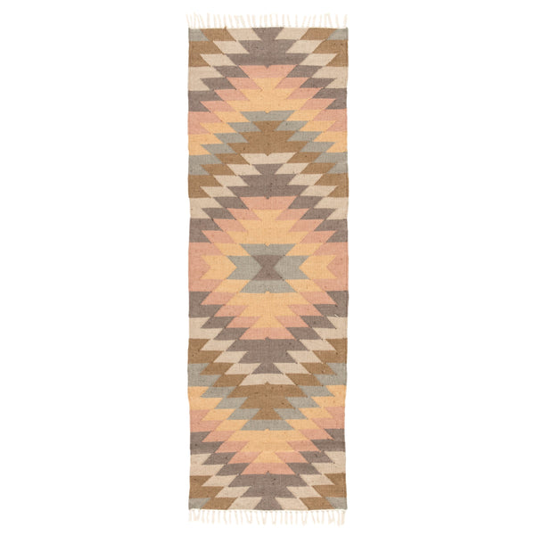 Jaipur Living Jaipur Living Mojave Flatweave Kilim Polyester Rug Southwestern Fringe Accent 2'6" X 8' RUG141304