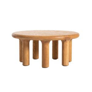 Lh Imports Destiny Coffee Table - Elegant Oak Wood Design With Pillar Legs For Stability & Sophisticated Style Brown Solid Oak,Oak Veneer Des032