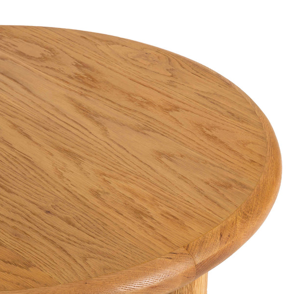 Lh Imports Destiny Coffee Table - Elegant Oak Wood Design With Pillar Legs For Stability & Sophisticated Style Brown Solid Oak,Oak Veneer Des032