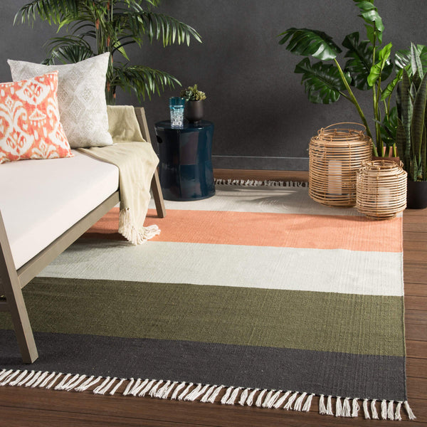 Jaipur Living Jaipur Living Swane Flatweave Polyester Striped Rug for Patio or Room 7'10"X9'10" RUG138235