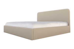 Moss Home Detroit King Bed - Modern Minimalism With Sleek Sophistication For A Contemporary Bedroom Style Almond 100% Polyester Detr-bed-kin-covalm