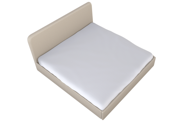 Moss Home Detroit King Bed - Modern Minimalism With Sleek Sophistication For A Contemporary Bedroom Style Almond 100% Polyester Detr-bed-kin-covalm