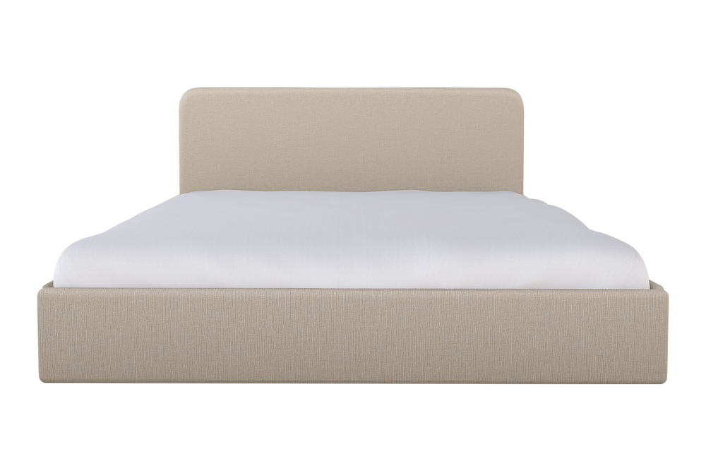 Moss Home Detroit King Bed - Modern Minimalism With Sleek Sophistication For A Contemporary Bedroom Style Almond 100% Polyester Detr-bed-kin-covalm