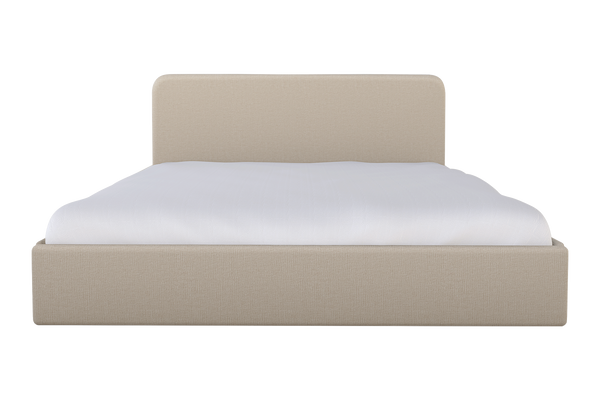 Moss Home Detroit King Bed - Modern Minimalism With Sleek Sophistication For A Contemporary Bedroom Style Almond 100% Polyester Detr-bed-kin-covalm