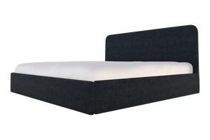 Moss Home Detroit King Bed - Modern Minimalism With Sleek Sophistication For A Contemporary Bedroom Style Midnight 100% Polyester Detr-bed-kin-covmid