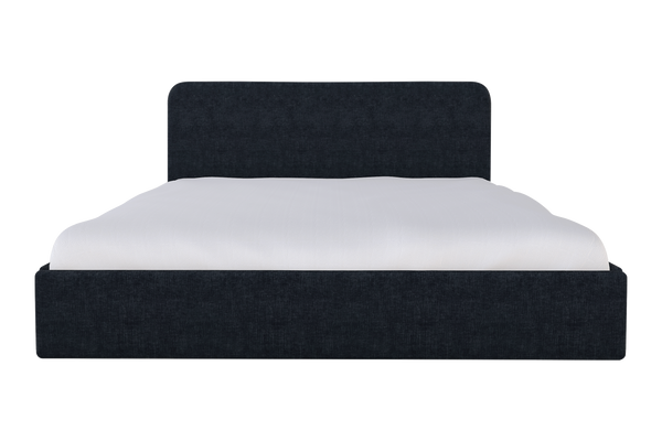 Moss Home Detroit King Bed - Modern Minimalism With Sleek Sophistication For A Contemporary Bedroom Style Midnight 100% Polyester Detr-bed-kin-covmid