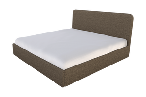 Moss Home Detroit King Bed - Modern Minimalism With Sleek Sophistication For A Contemporary Bedroom Style Mushroom 100% Polyester Detr-bed-kin-covmus