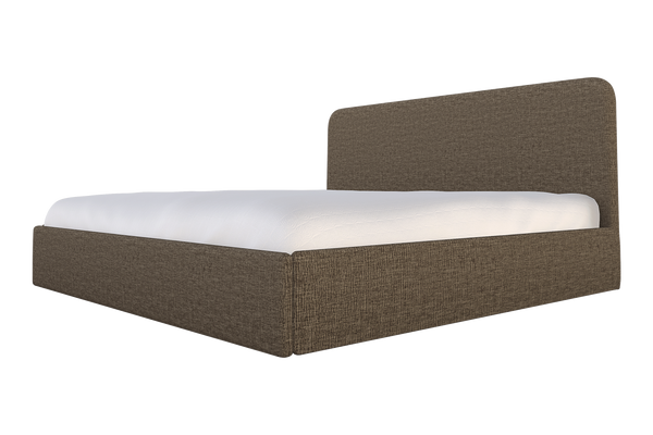 Moss Home Detroit King Bed - Modern Minimalism With Sleek Sophistication For A Contemporary Bedroom Style Mushroom 100% Polyester Detr-bed-kin-covmus