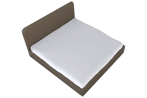 Moss Home Detroit King Bed - Modern Minimalism With Sleek Sophistication For A Contemporary Bedroom Style Mushroom 100% Polyester Detr-bed-kin-covmus