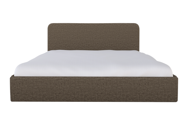Moss Home Detroit King Bed - Modern Minimalism With Sleek Sophistication For A Contemporary Bedroom Style Mushroom 100% Polyester Detr-bed-kin-covmus