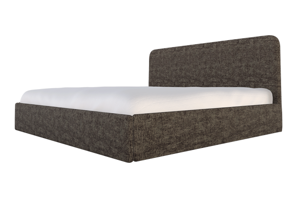 Moss Home Detroit King Bed - Modern Minimalism With Sleek Sophistication For A Contemporary Bedroom Style Truffle 100% Polyester Detr-bed-kin-covtru