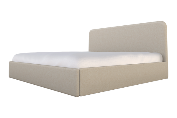Moss Home Detroit King Bed - Modern Minimalist Design With Sleek Sophistication For Luxurious Bedroom Style Vanilla 100% Olefin Detr-bed-kin-halvan