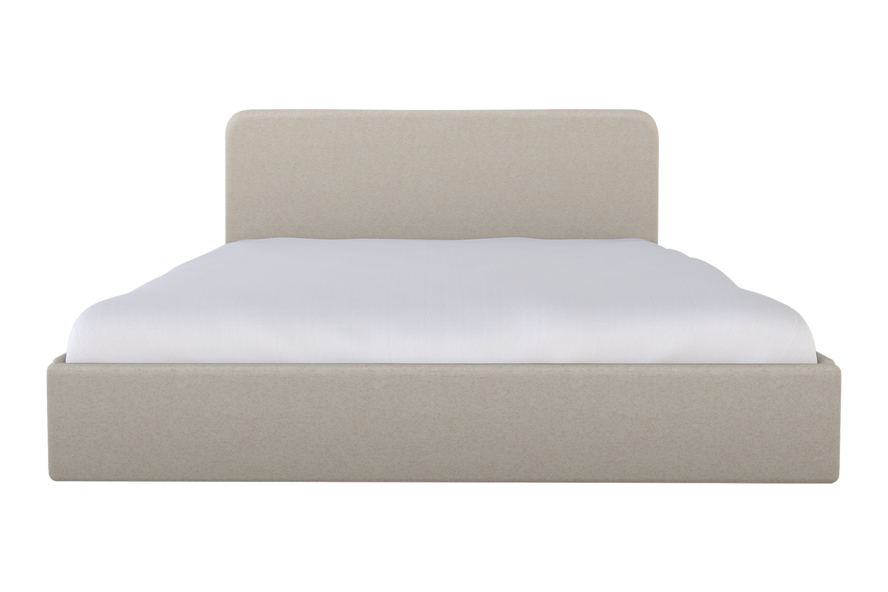 Moss Home Detroit King Bed - Modern Minimalist Design With Sleek Sophistication For Luxurious Bedroom Style Vanilla 100% Olefin Detr-bed-kin-halvan