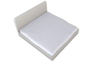 Moss Home Detroit Minimalist King Bed In Luxurious Hot Seat Vanilla Fabric - Sleek Modern Design For Your Bedroom Vanilla 90% Polyester,10% Linen Detr-bed-kin-hotvan