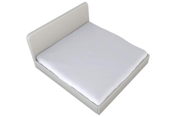 Moss Home Detroit Minimalist King Bed In Luxurious Hot Seat Vanilla Fabric - Sleek Modern Design For Your Bedroom Vanilla 90% Polyester,10% Linen Detr-bed-kin-hotvan