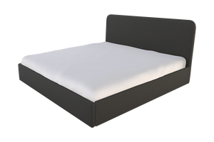 Moss Home Detroit King Bed - Modern Minimalist Design With Sleek Low-profile Headboard For Contemporary Style Anthracite 54% Polyester 36% Viscose 10% Linen Detr-bed-kin-offant