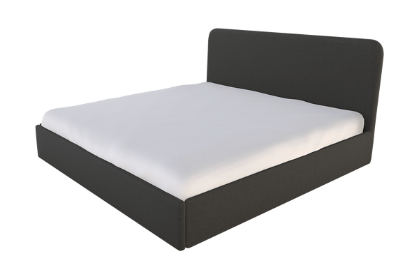 Moss Home Detroit King Bed - Modern Minimalist Design With Sleek Low-profile Headboard For Contemporary Style Anthracite 54% Polyester 36% Viscose 10% Linen Detr-bed-kin-offant