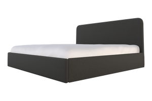 Moss Home Detroit King Bed - Modern Minimalist Design With Sleek Low-profile Headboard For Contemporary Style Anthracite 54% Polyester 36% Viscose 10% Linen Detr-bed-kin-offant