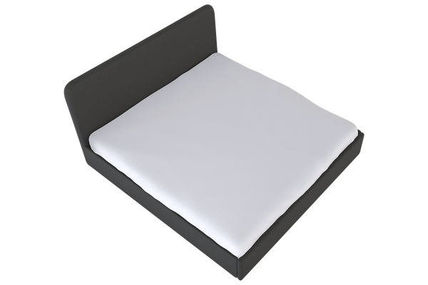 Moss Home Detroit King Bed - Modern Minimalist Design With Sleek Low-profile Headboard For Contemporary Style Anthracite 54% Polyester 36% Viscose 10% Linen Detr-bed-kin-offant