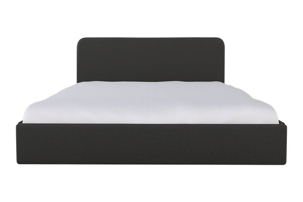 Moss Home Detroit King Bed - Modern Minimalist Design With Sleek Low-profile Headboard For Contemporary Style Anthracite 54% Polyester 36% Viscose 10% Linen Detr-bed-kin-offant