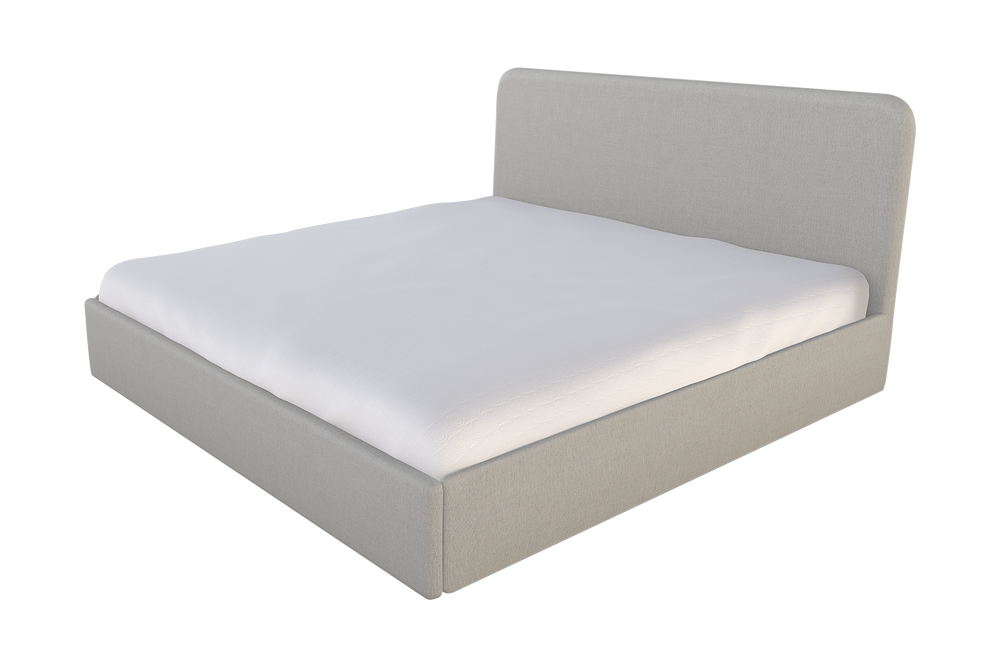 Moss Home Detroit King Bed - Modern Minimalist Design With Sleek Low-profile Headboard For Contemporary Style Ash 54% Polyester 36% Viscose 10% Linen Detr-bed-kin-offash
