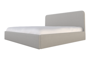Moss Home Detroit King Bed - Modern Minimalist Design With Sleek Low-profile Headboard For Contemporary Style Ash 54% Polyester 36% Viscose 10% Linen Detr-bed-kin-offash