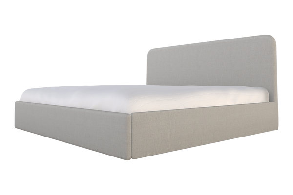 Moss Home Detroit King Bed - Modern Minimalist Design With Sleek Low-profile Headboard For Contemporary Style Ash 54% Polyester 36% Viscose 10% Linen Detr-bed-kin-offash