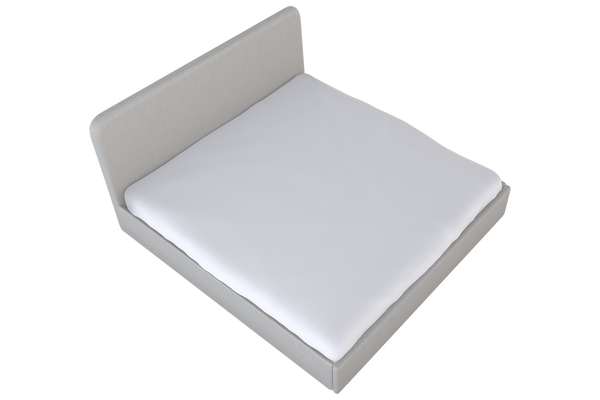 Moss Home Detroit King Bed - Modern Minimalist Design With Sleek Low-profile Headboard For Contemporary Style Ash 54% Polyester 36% Viscose 10% Linen Detr-bed-kin-offash