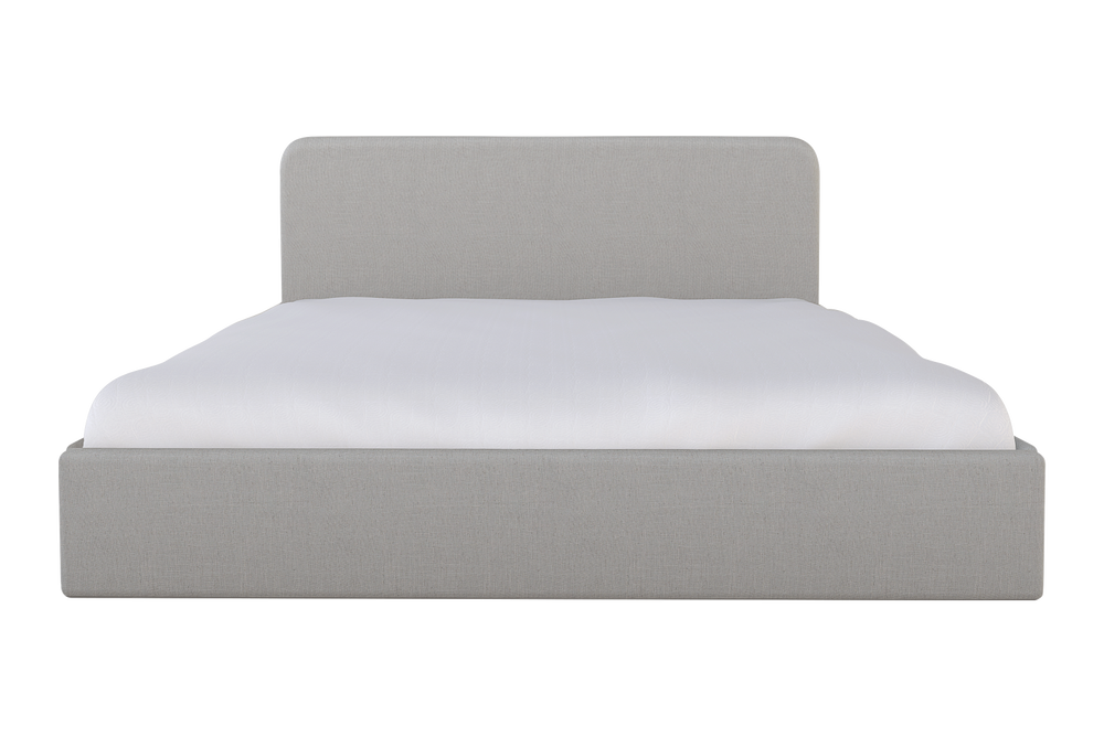 Moss Home Detroit King Bed - Modern Minimalist Design With Sleek Low-profile Headboard For Contemporary Style Ash 54% Polyester 36% Viscose 10% Linen Detr-bed-kin-offash