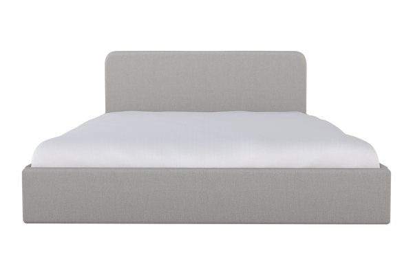 Moss Home Detroit King Bed - Modern Minimalist Design With Sleek Low-profile Headboard For Contemporary Style Ash 54% Polyester 36% Viscose 10% Linen Detr-bed-kin-offash