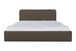 Moss Home Detroit King Bed - Modern Minimalist Design With Sleek Low-profile Headboard For Contemporary Style Cafe 54% Polyester 36% Viscose 10% Linen Detr-bed-kin-offcaf
