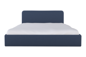 Moss Home Detroit King Bed - Modern Minimalist Design With Sleek Low-profile Headboard For Contemporary Style Indigo 54% Polyester 36% Viscose 10% Linen Detr-bed-kin-offind