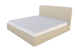 Moss Home Detroit King Bed - Modern Minimalist Design With Sleek Low-profile Headboard For Contemporary Style Natural 54% Polyester 36% Viscose 10% Linen Detr-bed-kin-offnat