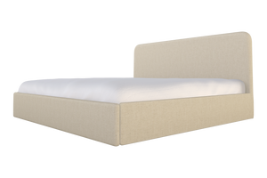 Moss Home Detroit King Bed - Modern Minimalist Design With Sleek Low-profile Headboard For Contemporary Style Natural 54% Polyester 36% Viscose 10% Linen Detr-bed-kin-offnat